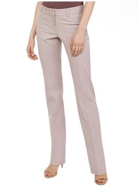Express editor barely boot low rise mauve Pink white Pinstripe bootcut pants 6